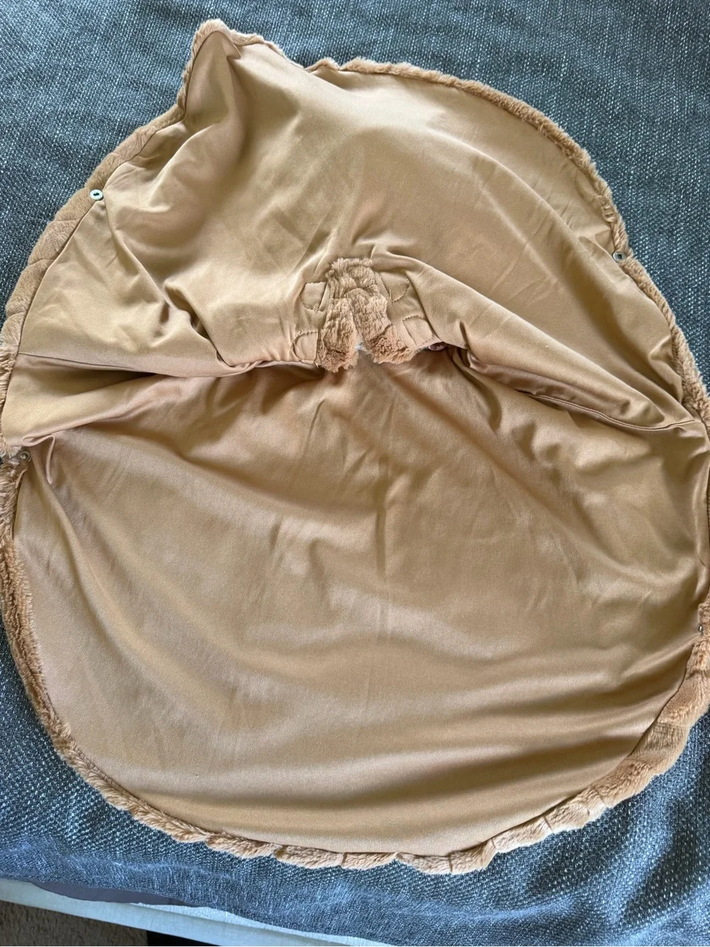 Little Lass Brown Faux-Fur Poncho Cape with Toggle Closures